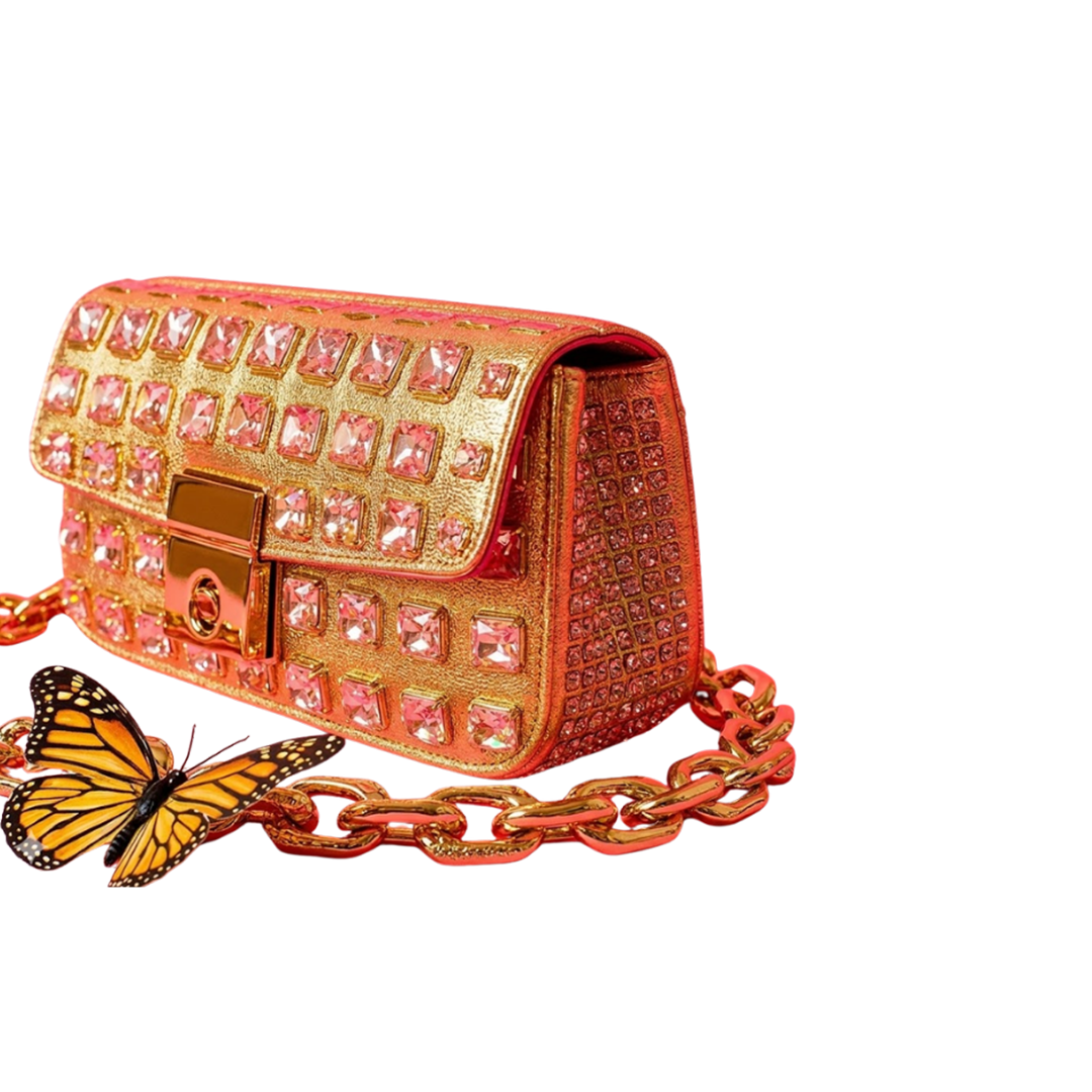 Pink Crystal Crossbody